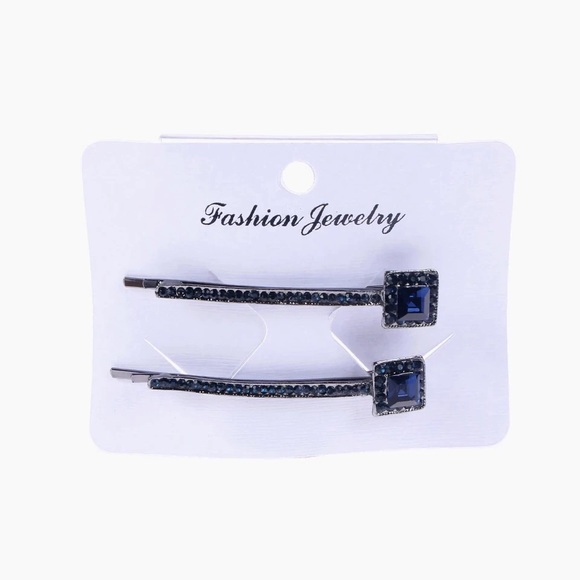Set of 2 sapphire Blue Bobbie Pins - Picture 4 of 6